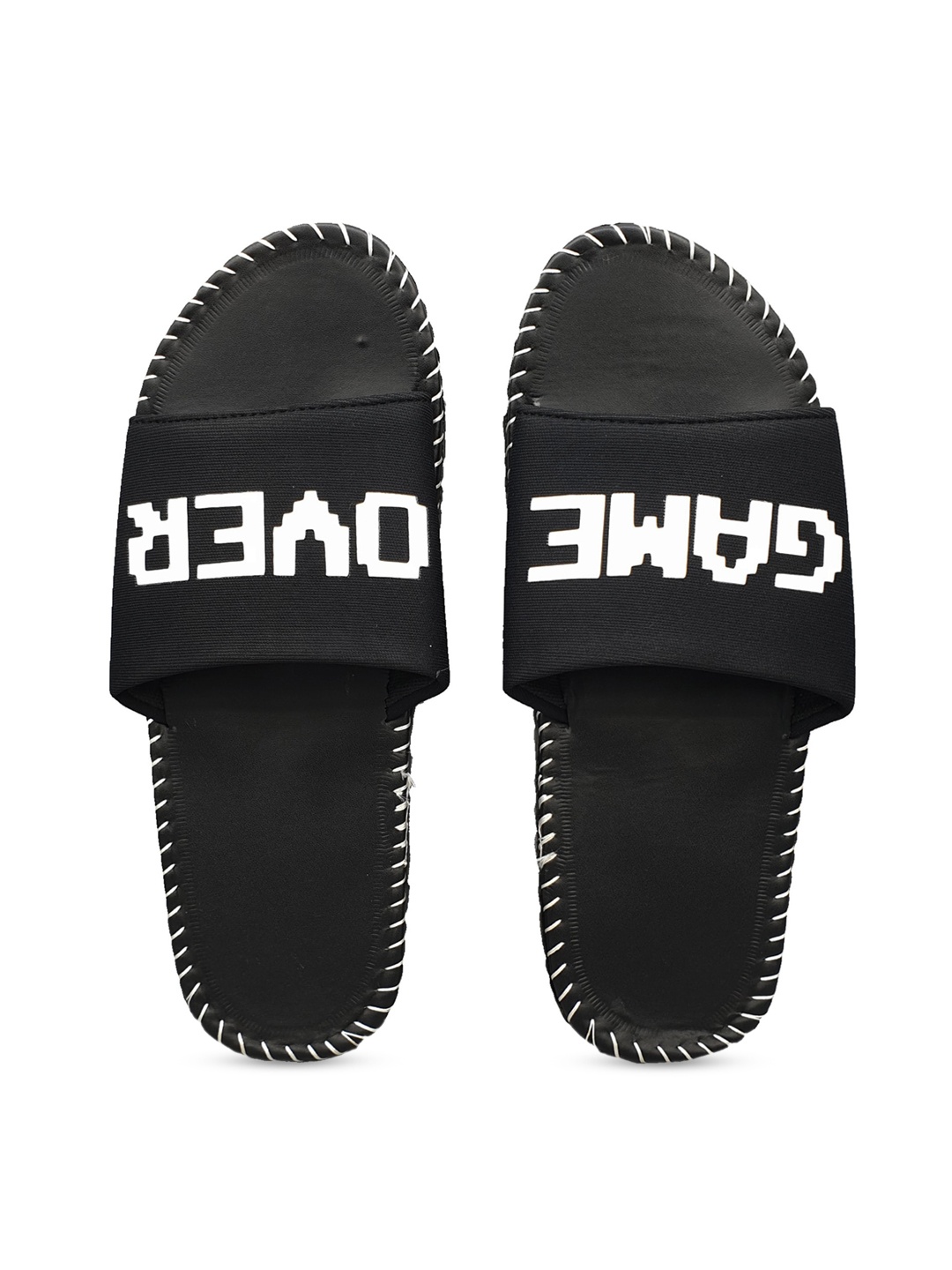 

Pampy Angel Men Black & White Printed Sliders