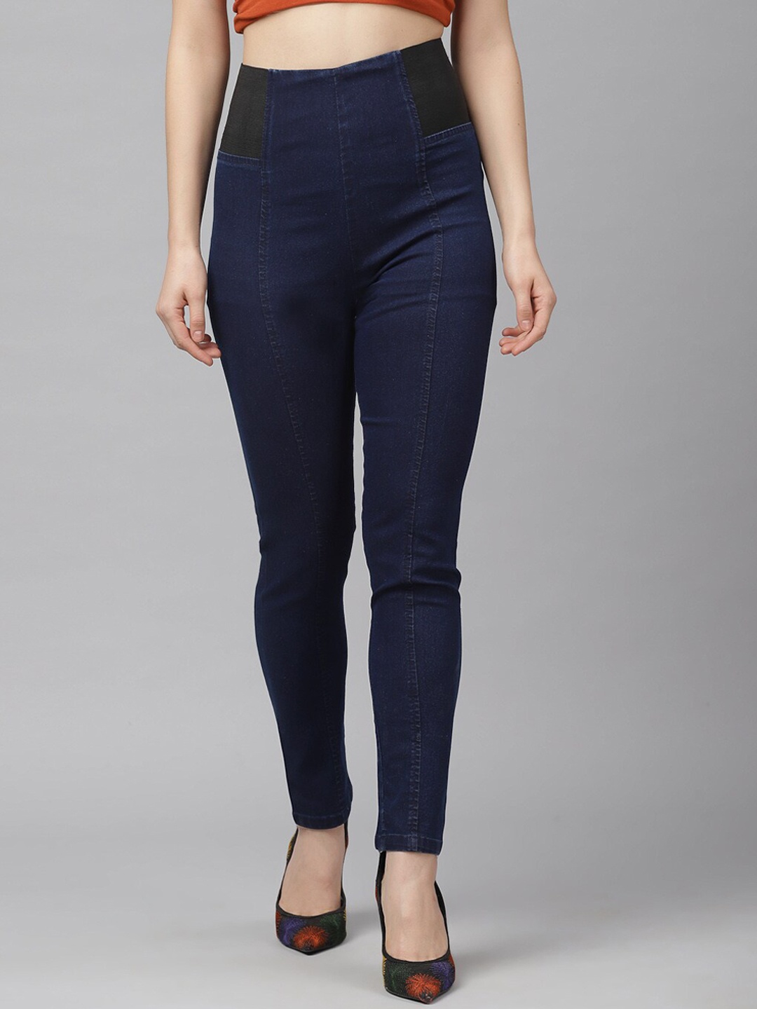 

KASSUALLY Women Blue Solid Denim Jeggings