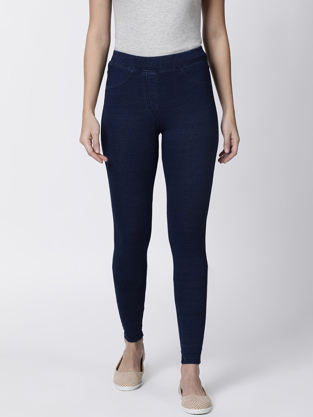 

TWIN BIRDS Women Navy Blue Solid Denim Jeggings