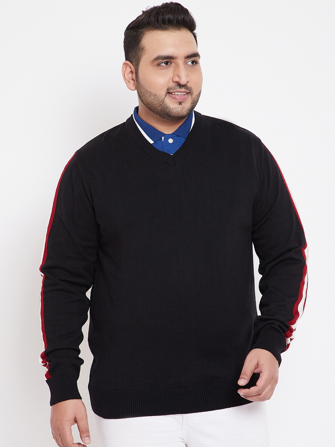 

bigbanana Men Black Solid Pullover Sweater