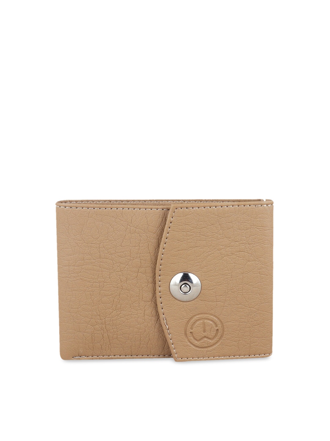 TnW Men Beige Solid Two Fold Wallet