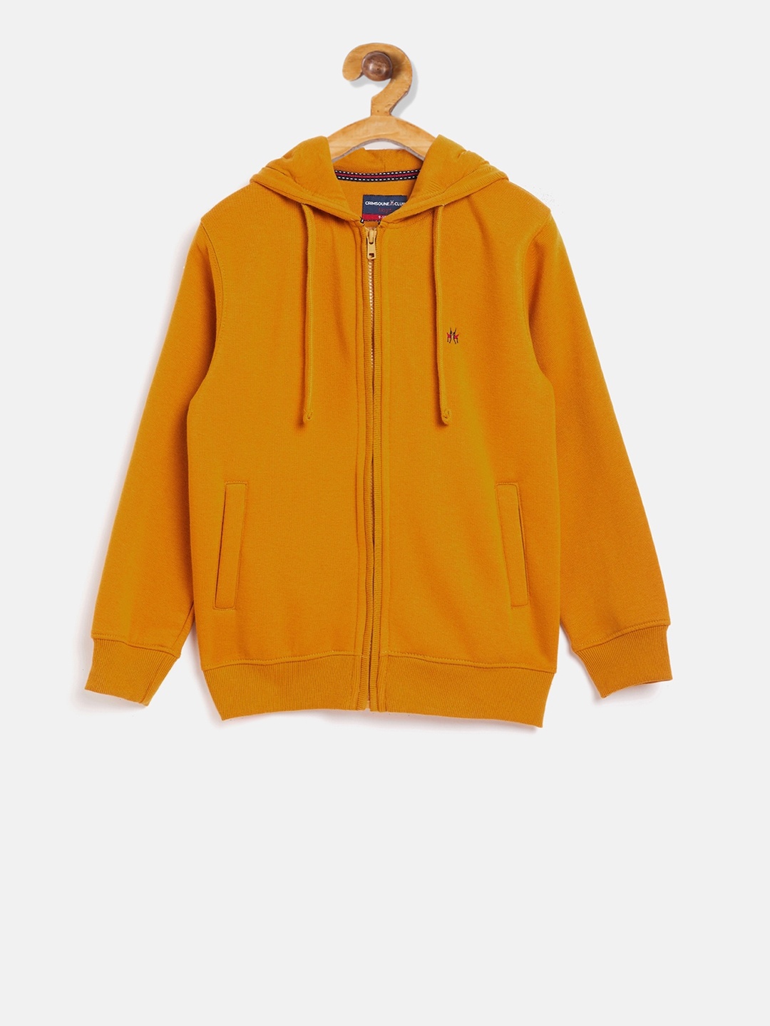 

Crimsoune Club Boys Yellow Solid Hooded Sweatshirt