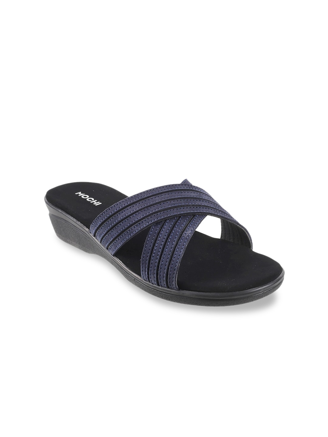 

Mochi Women Blue Striped Heels