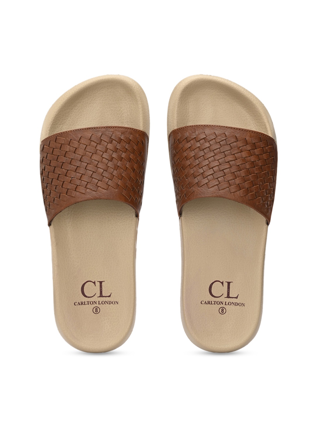 

Carlton London Men Tan-Brown & Beige Solid Sliders