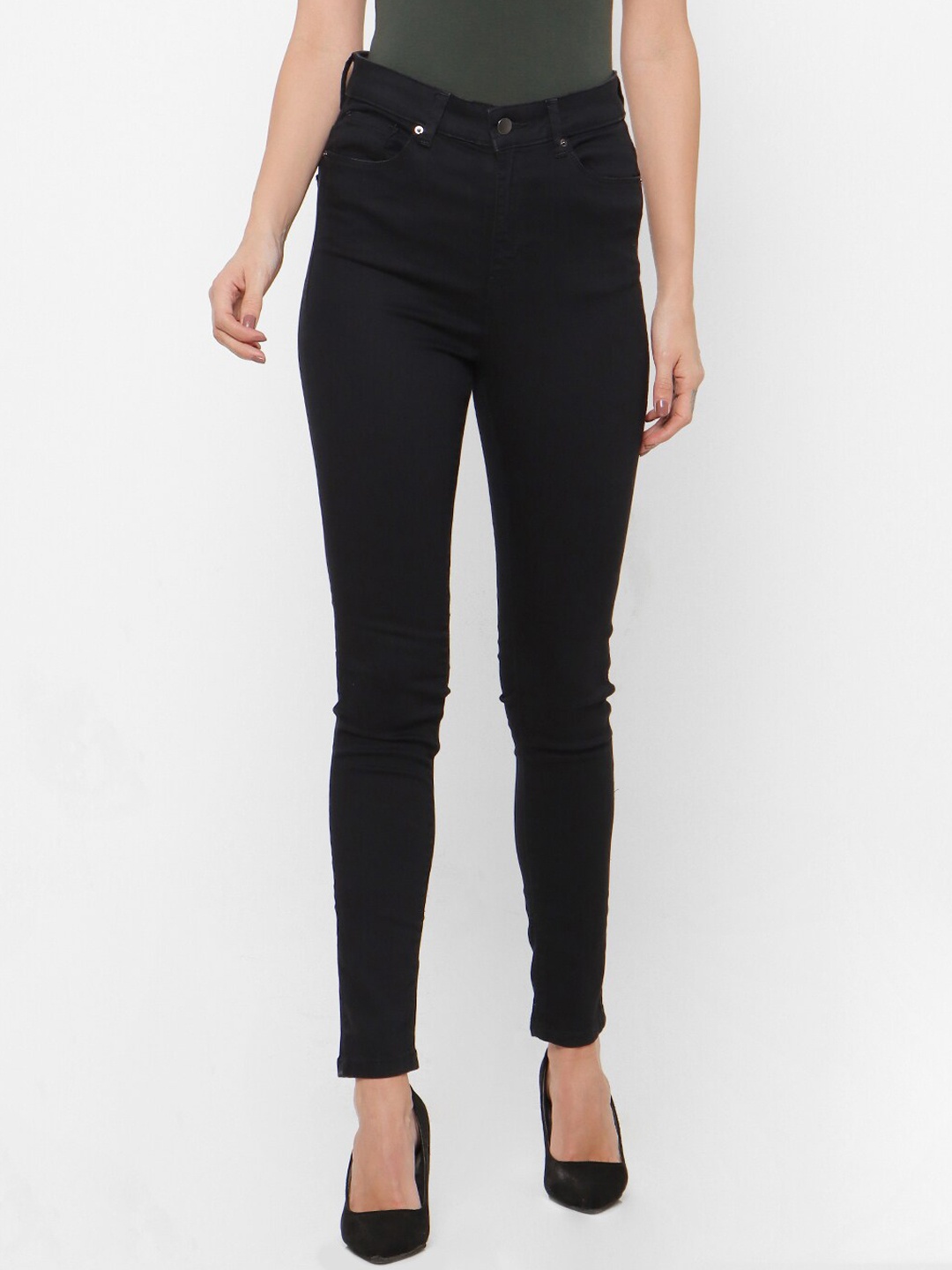 

FOREVER 21 Women Black Skinny Fit High-Rise Stretchable Jeans
