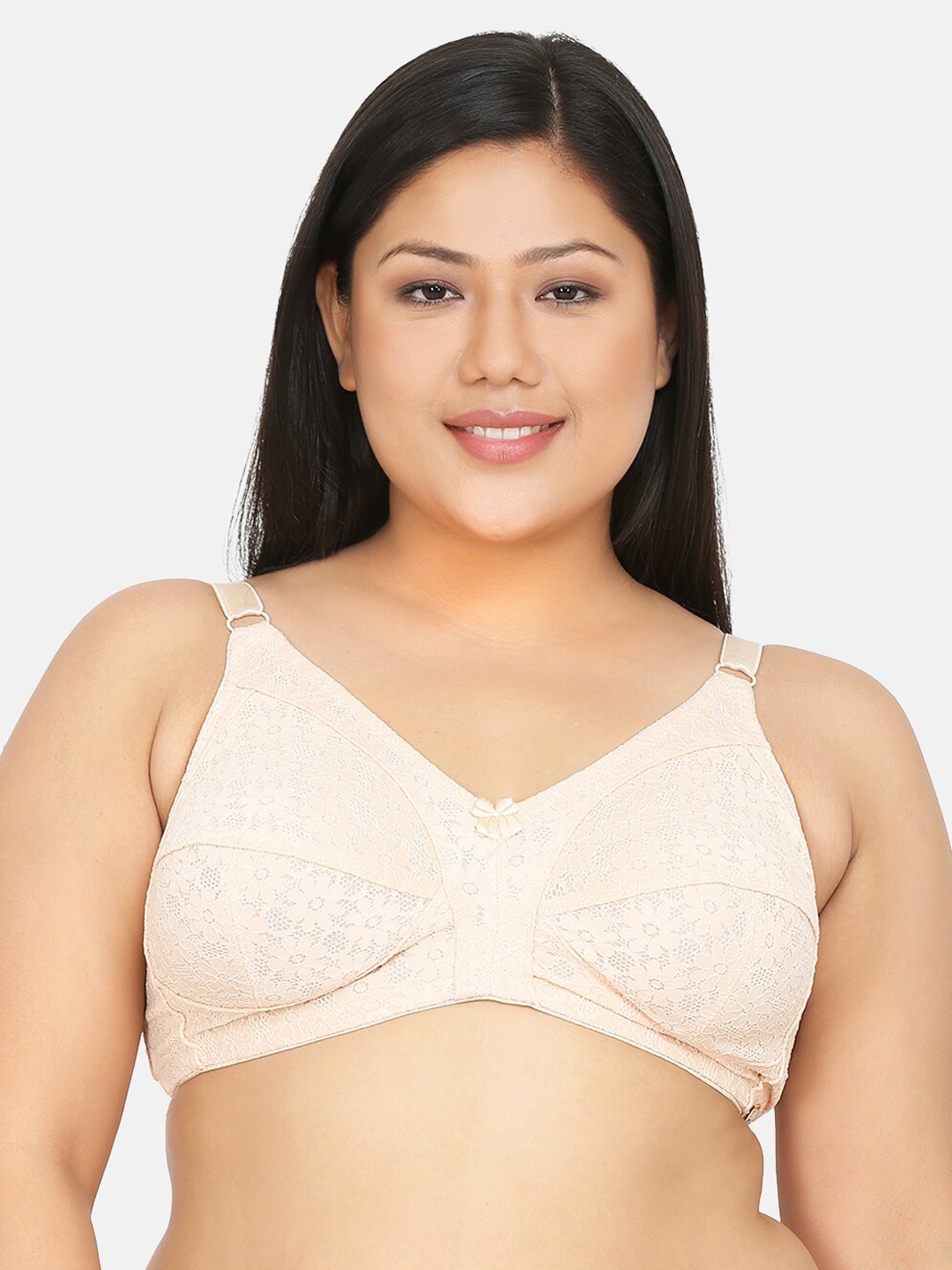 

Curvy Love Women Beige Solid Plus Size Non-Padded Full Coverage Everyday Bra