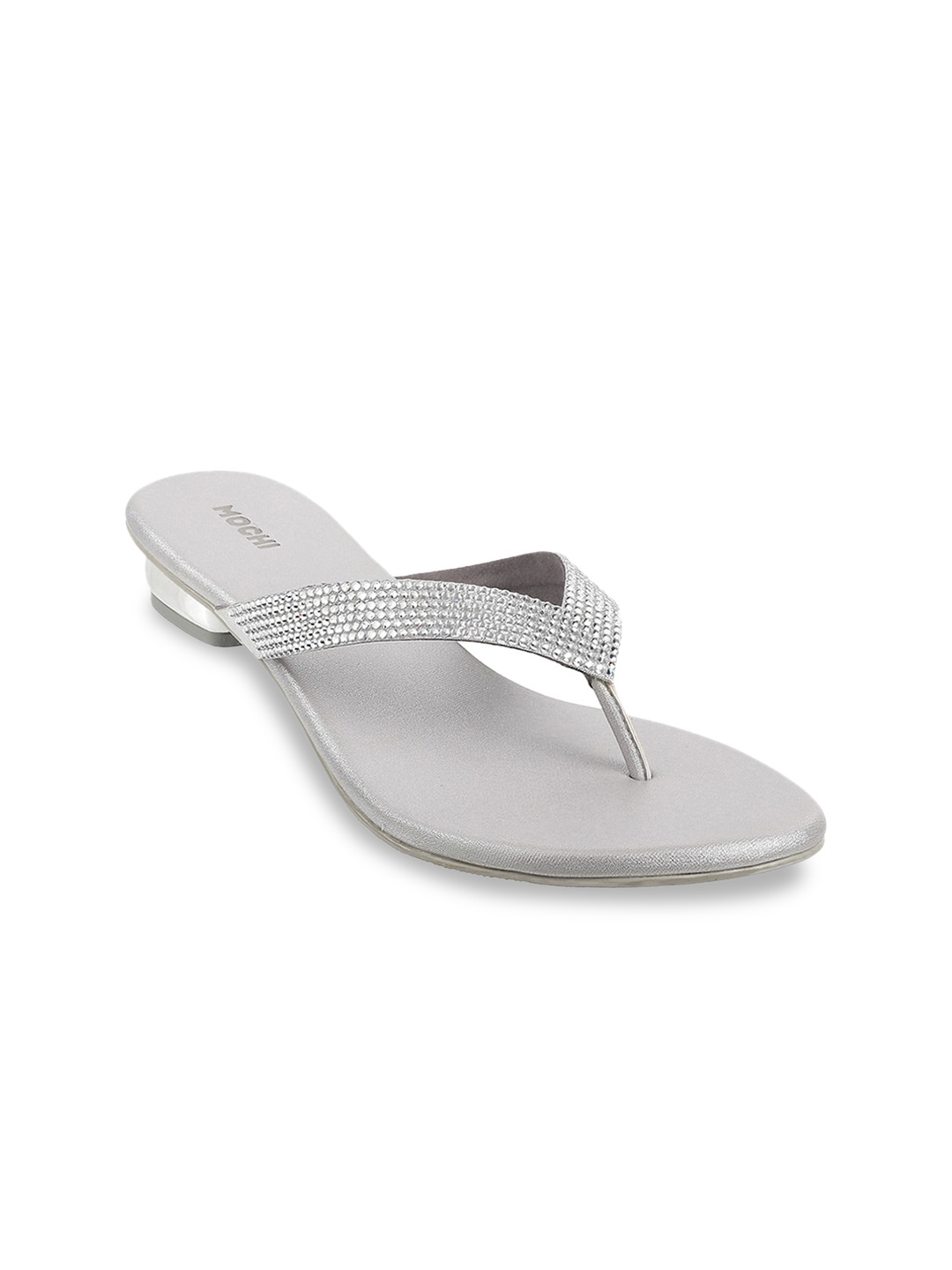 

Mochi Women Silver-Toned Embellished Block Heels