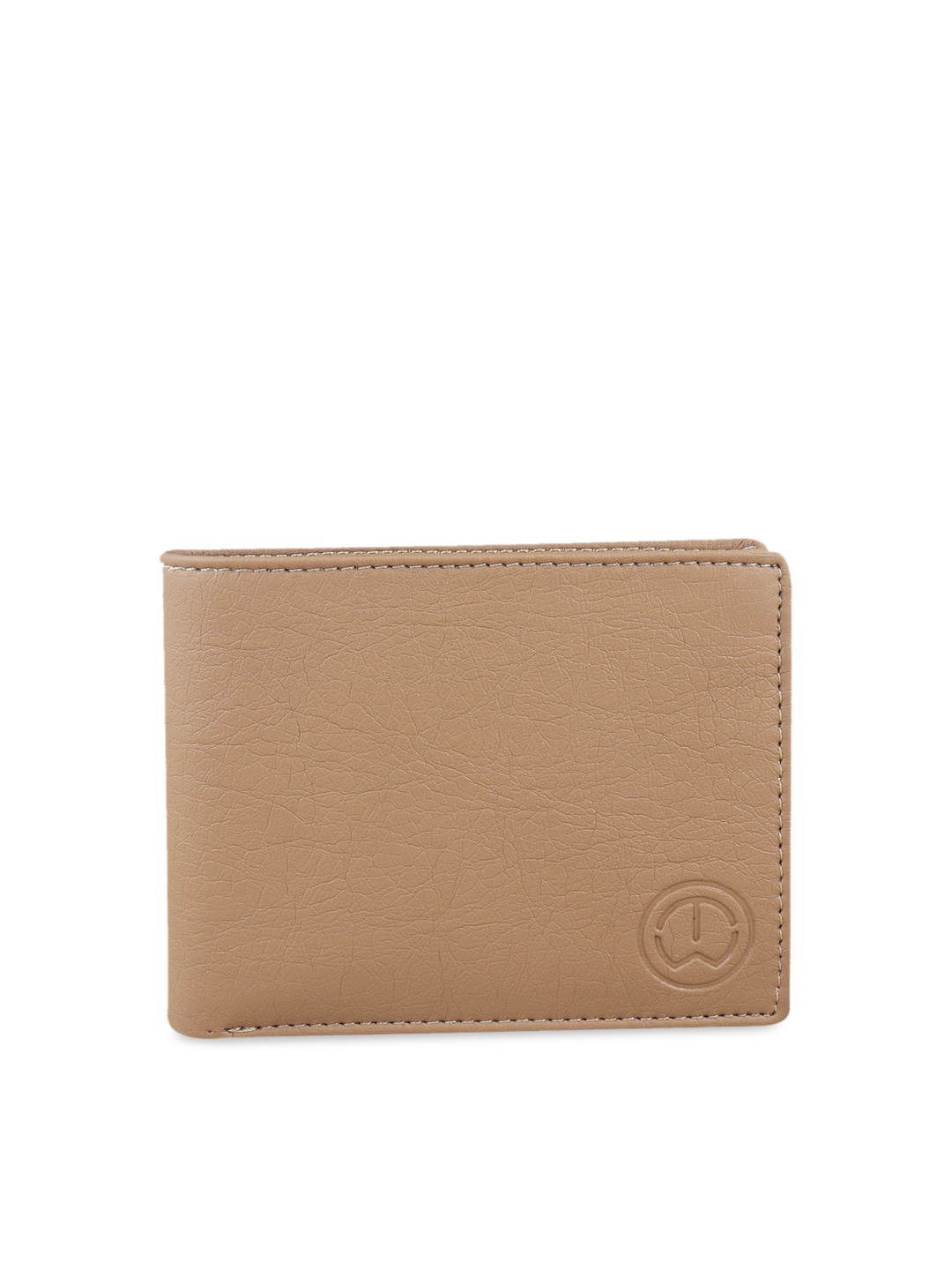 

TnW Men Beige Solid Handcrafted Two Fold Wallet