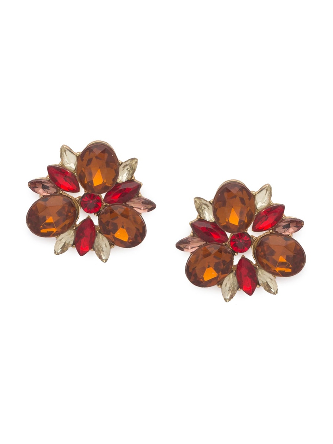 

Globus Gold-Plated & Red Floral Studs