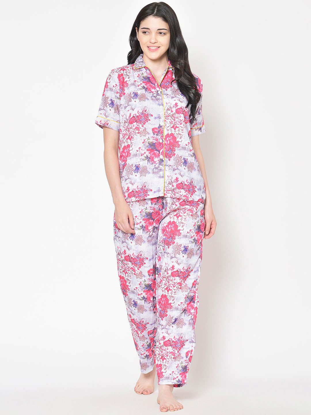 

Cation Women Purple & Pink Printed Night suit
