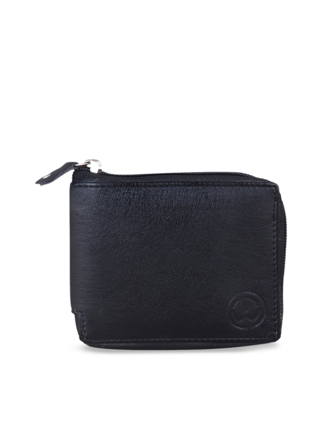 TnW Unisex Black Solid Two Fold Wallet