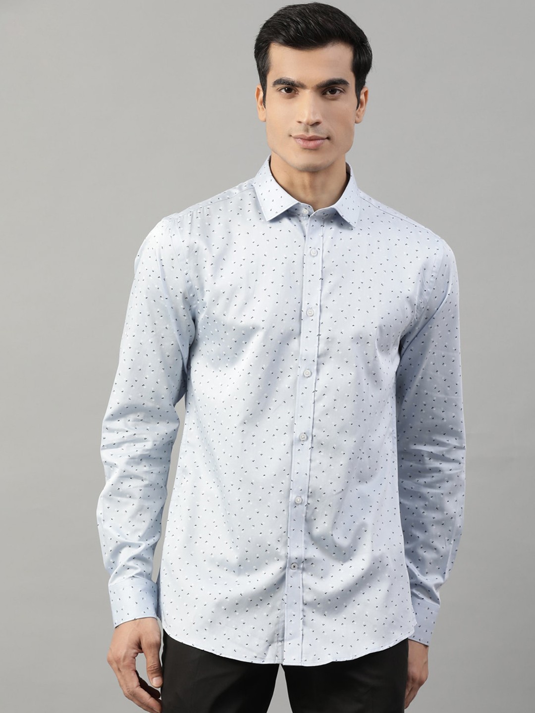 

HARSAM Men Blue Slim Fit Printed Casual Shirt