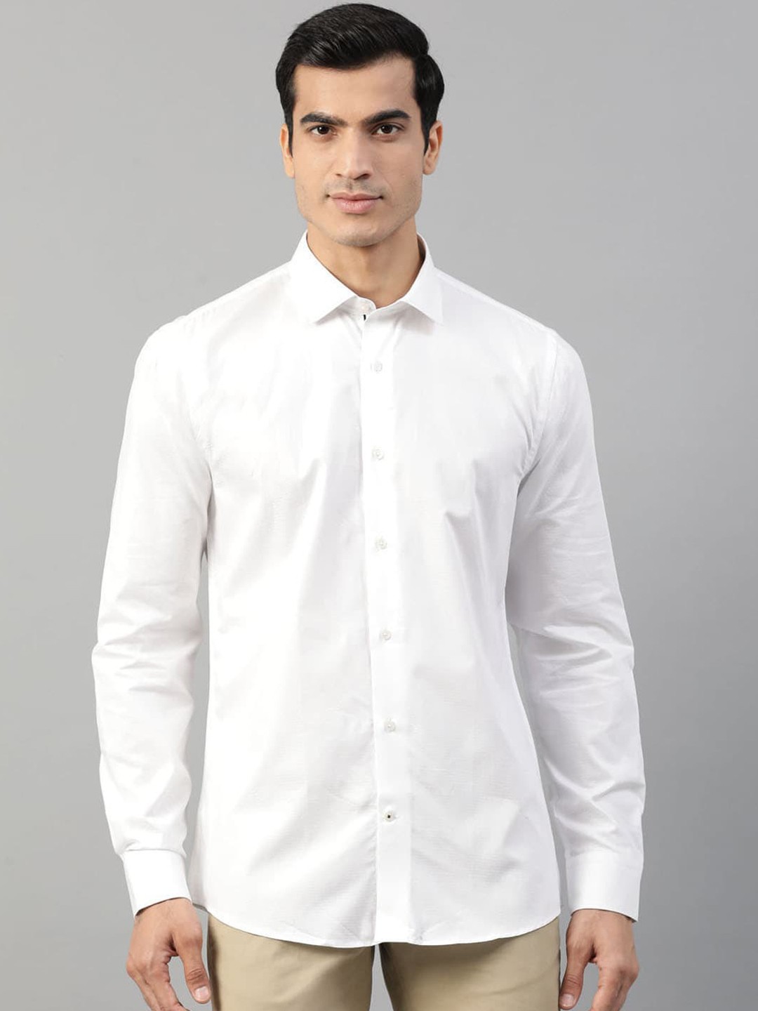 

HARSAM Men White Slim Fit Formal Shirt