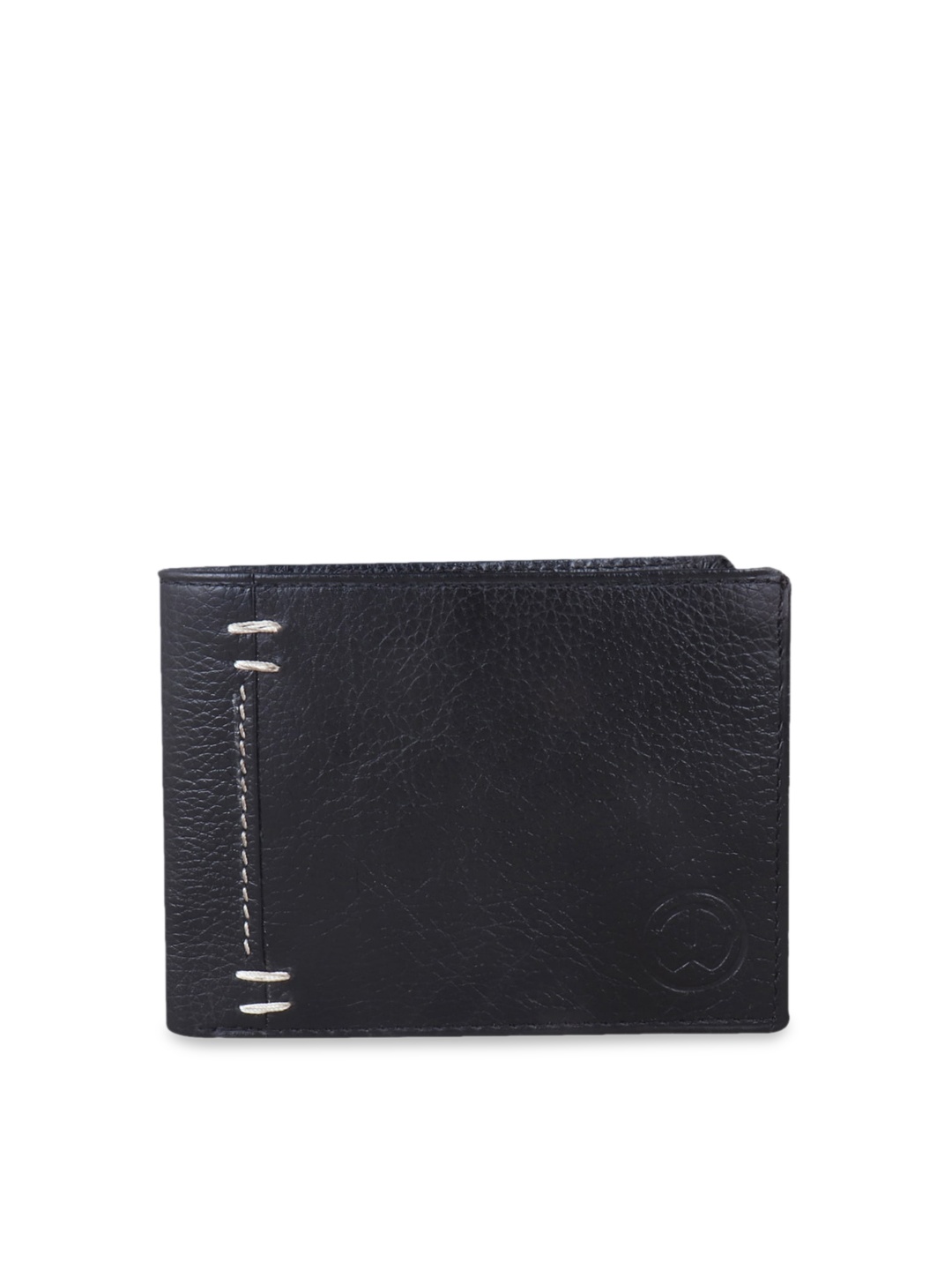 TnW Men Black Solid Genuine Leather Two Fold Wallet
