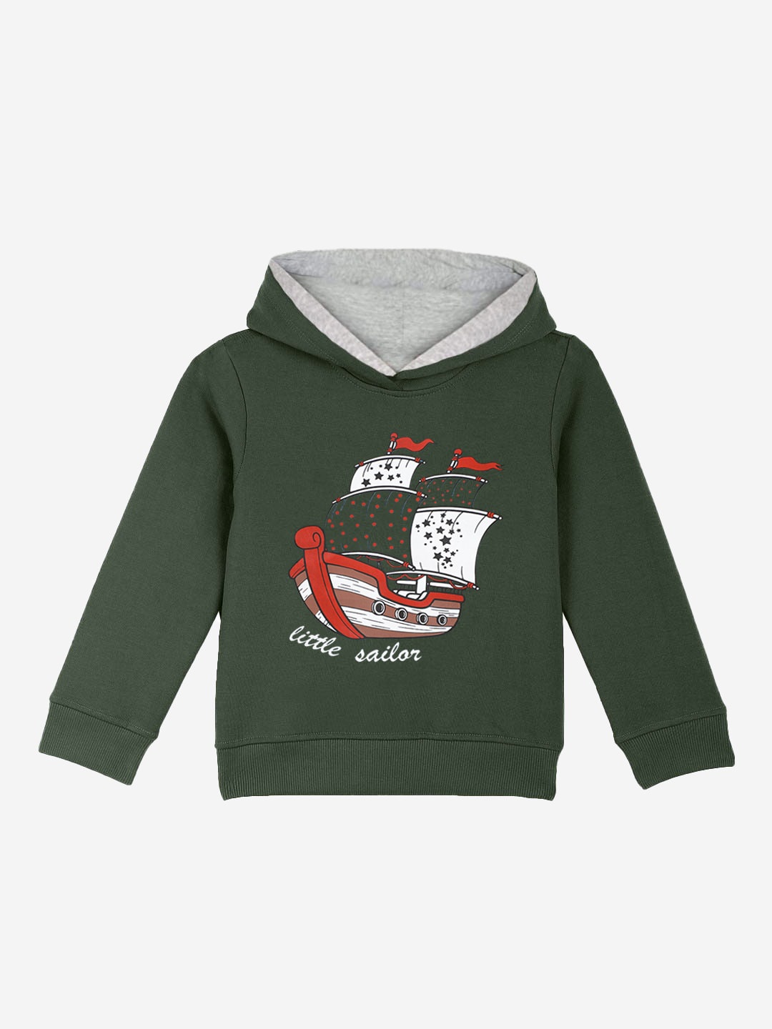 

Naughty Ninos Girls Green Printed Hooded Sweatshirt
