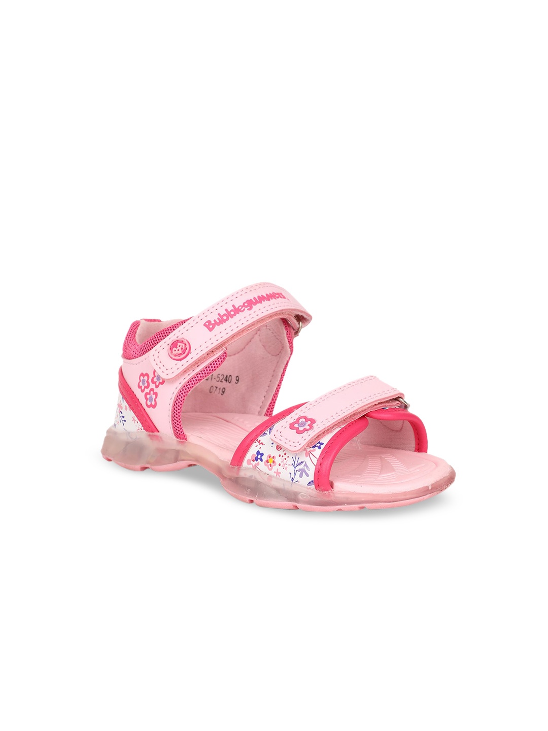 

Bubblegummers Girls Pink Printed Open Toe Flats