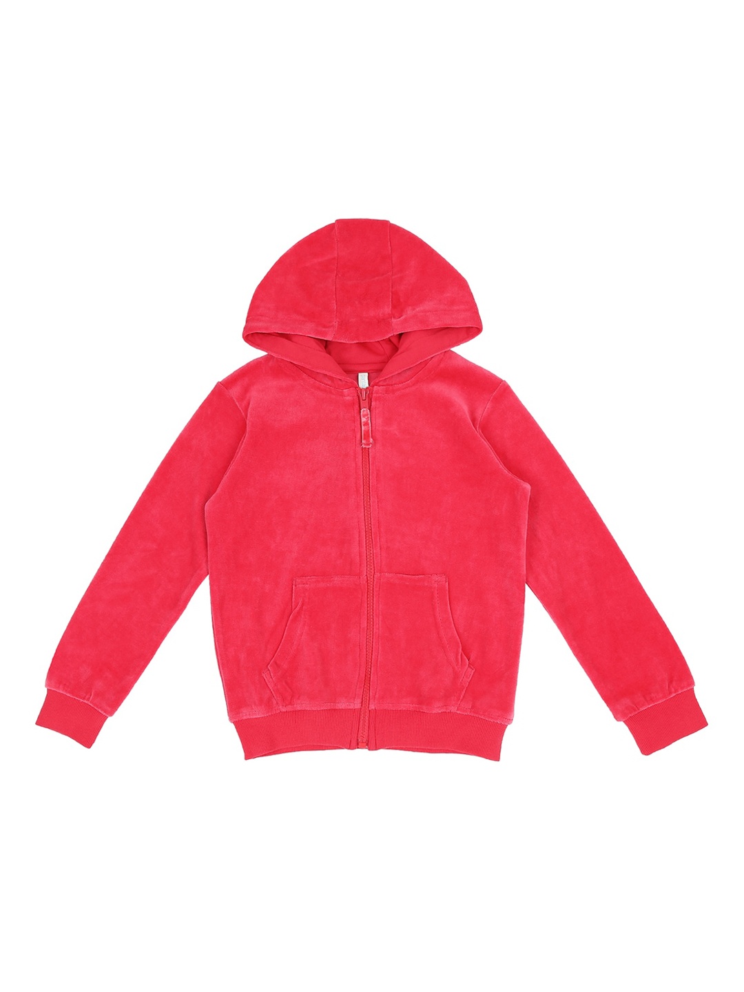 

Pantaloons Junior Girls Pink Solid Hooded Sweatshirt