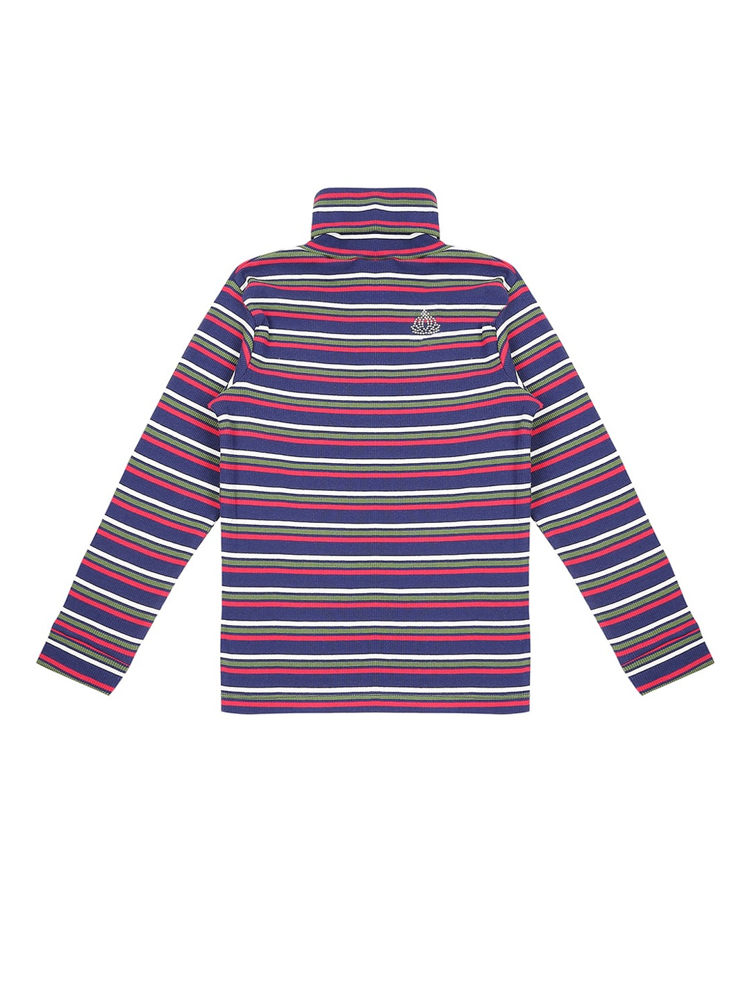 

Pantaloons Junior Girls Pink & Navy Blue Striped Sweatshirt