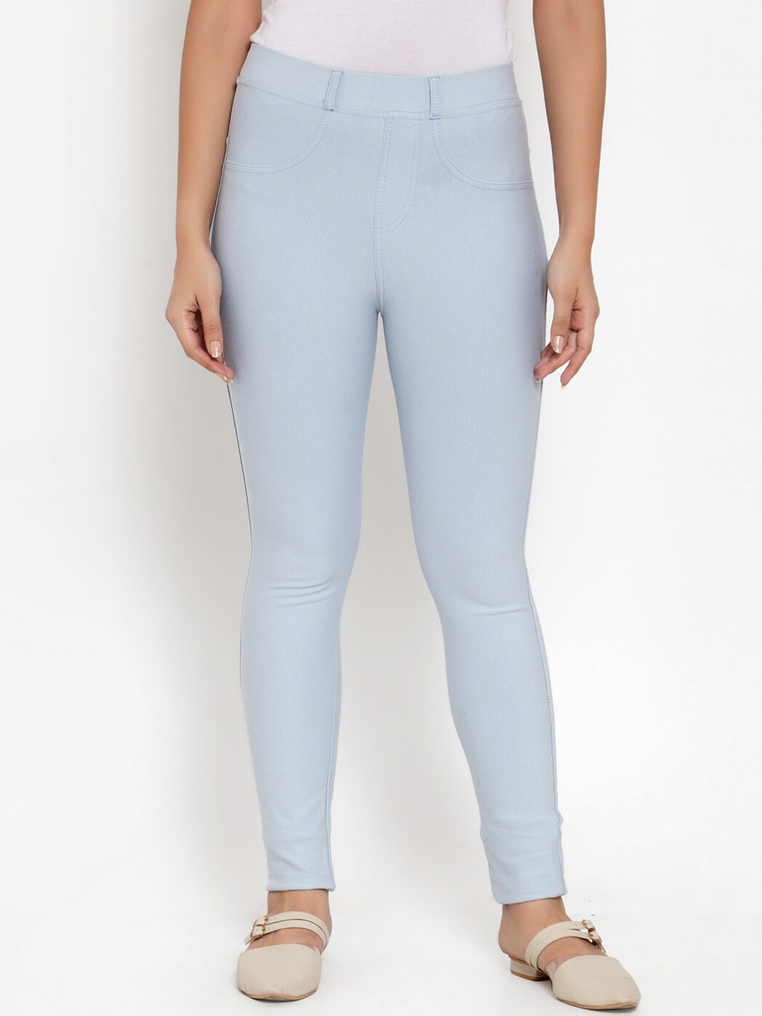 

KLOTTHE Women Blue Solid Skinny Fit Sustainable Jeggings