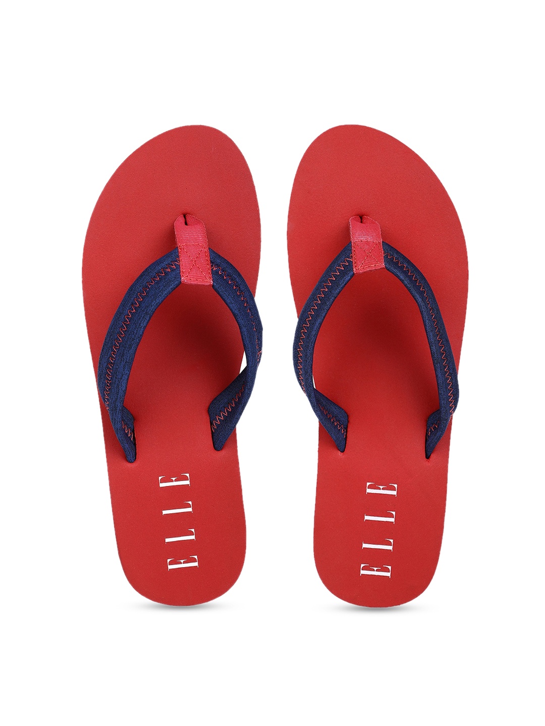 

ELLE Women Red & Blue Solid Thong Flip-Flops