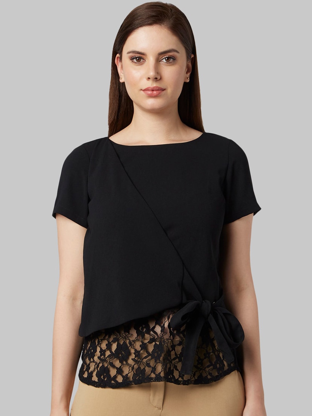 

Park Avenue Woman Black Self Design Top