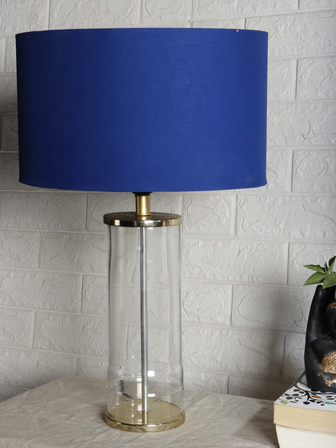 

Grated Ginger Blue Solid Contemporary Table Lamp with Shade