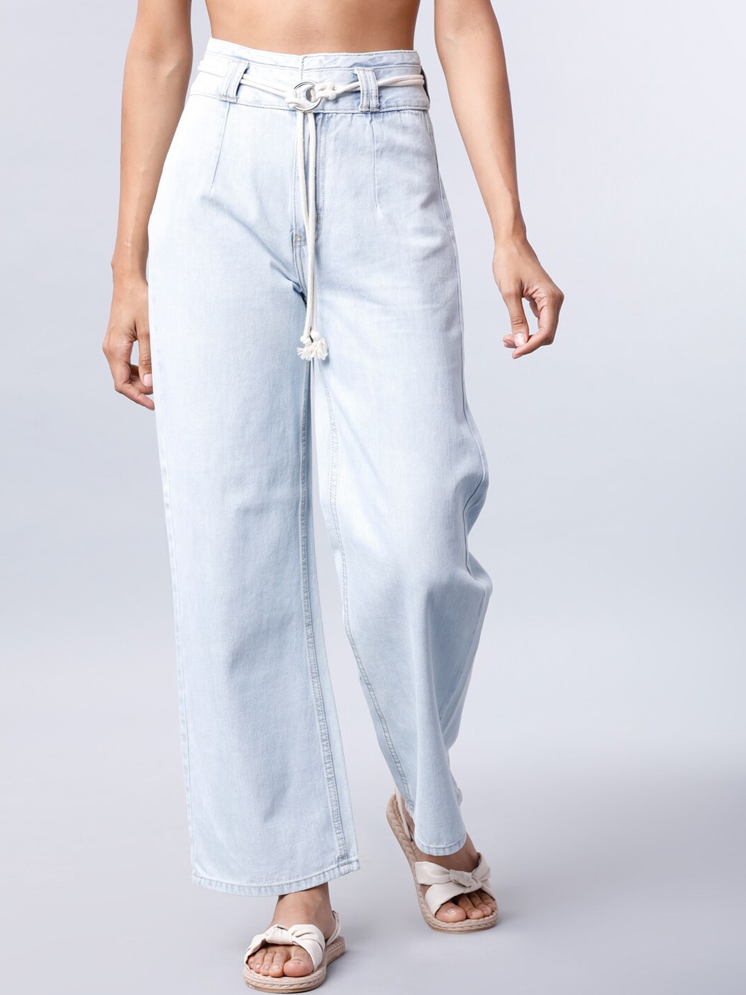 Tokyo Talkies Women Blue Flared High-Rise Clean Look Jeans