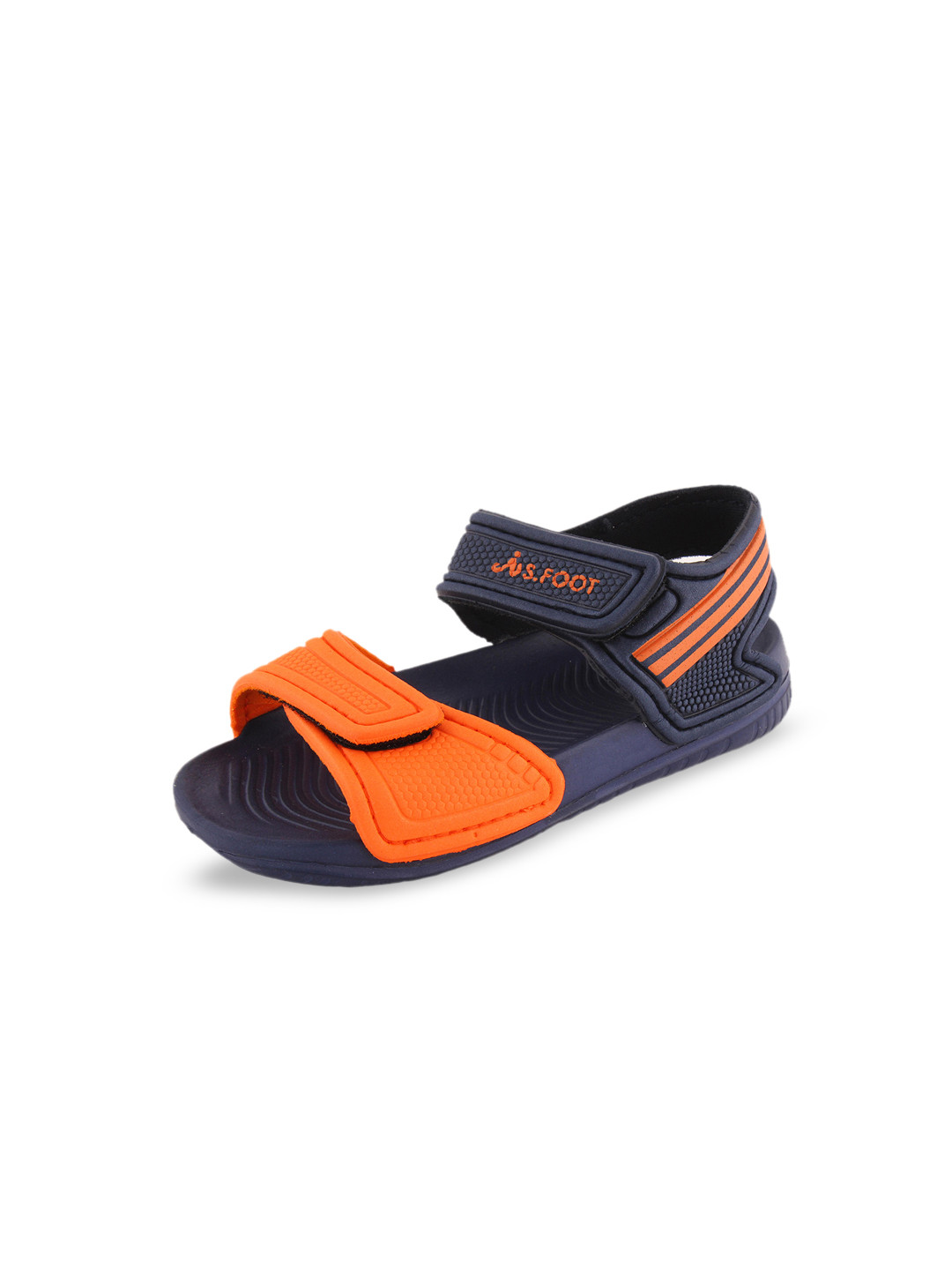 

Yellow Bee Boys Navy Blue & Orange Colourblocked Comfort Sandals