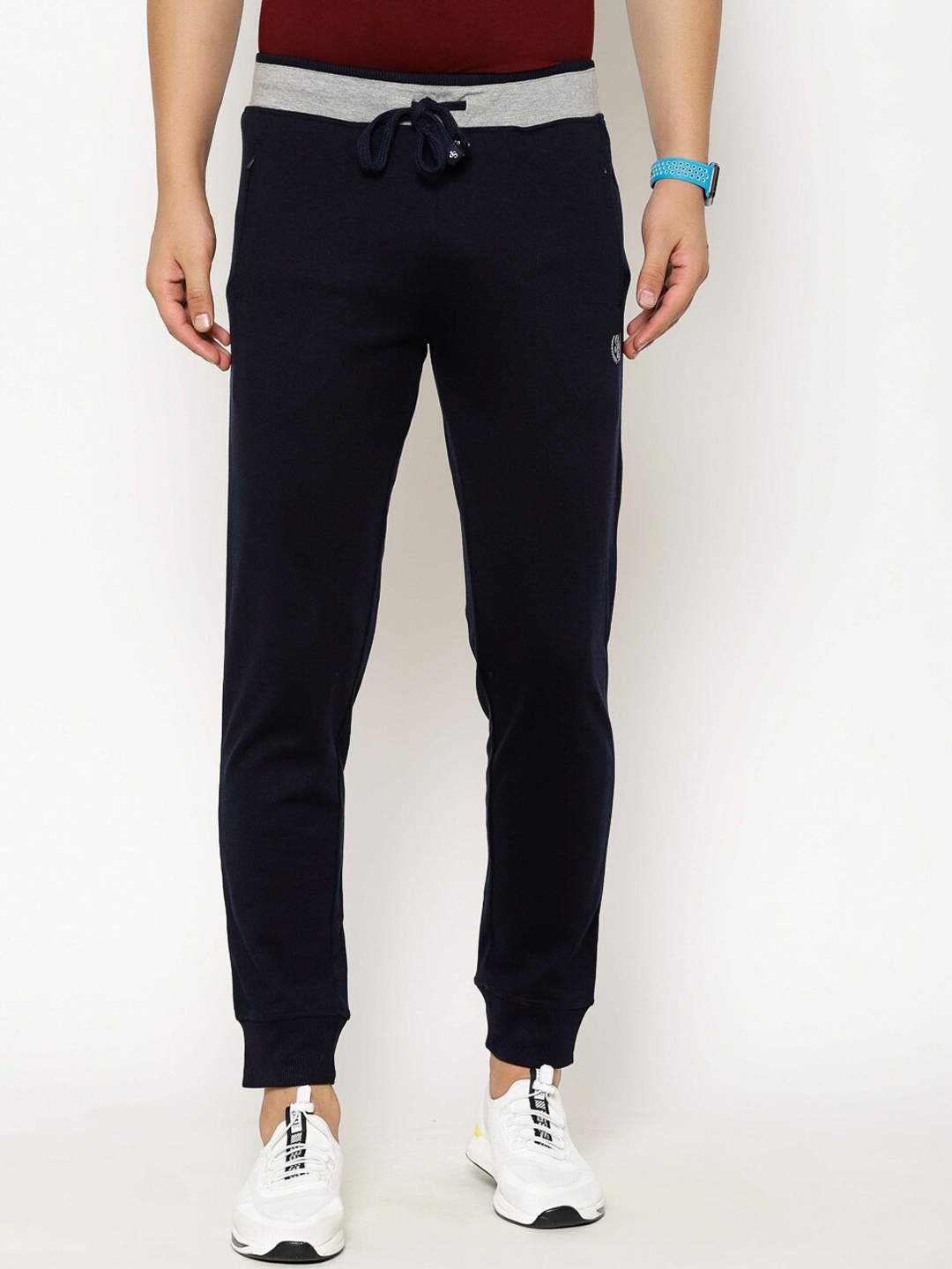 

SAPPER Men Navy Blue Solid Slim-Fit Joggers