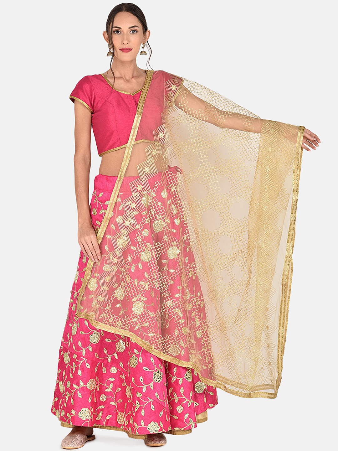 

Dupatta Bazaar Gold-Toned Embroidered Dupatta