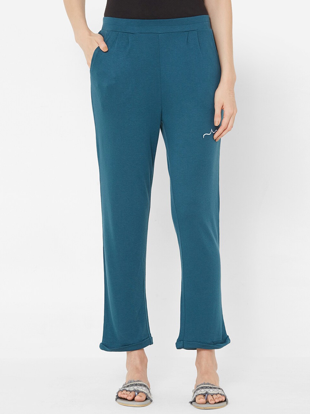 

Mystere Paris Women Blue Solid Lounge Pants