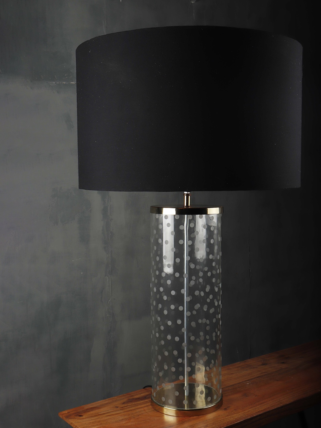 

Grated Ginger Black Solid Contemporary Table Lamp with Shade