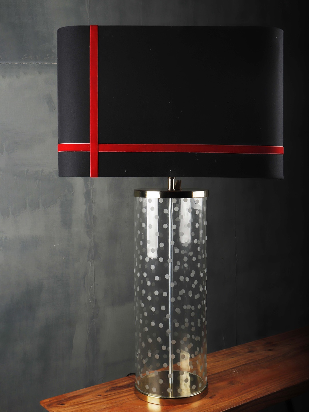 Grated Ginger Black Solid Contemporary Buffet Table Lamp with Shade
