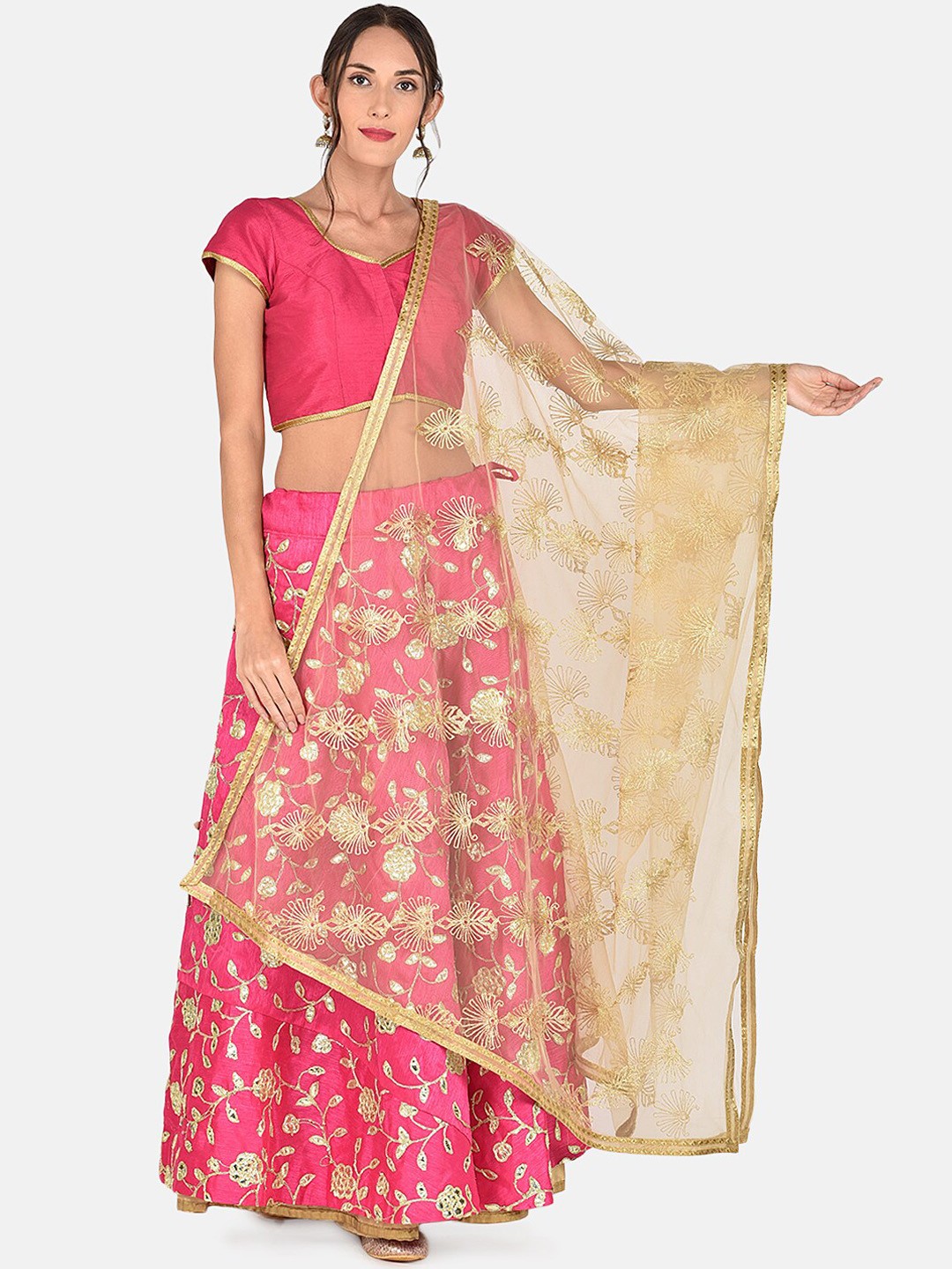 

Dupatta Bazaar Gold-Toned Embroidered Dupatta