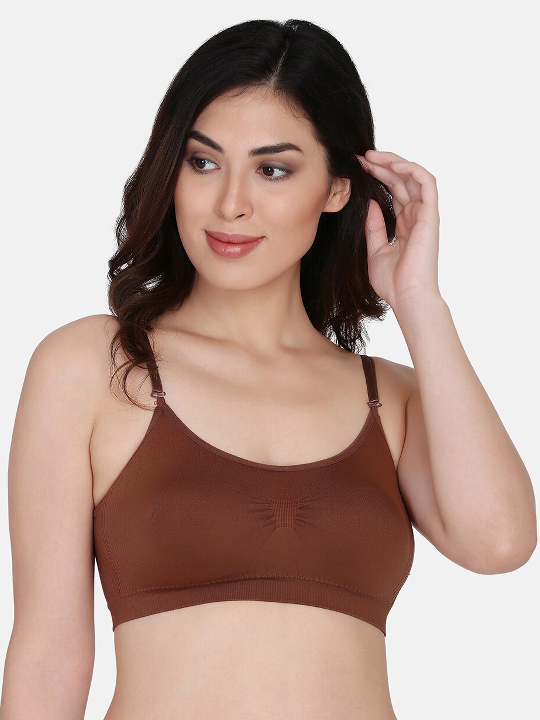 

PRETTYBOLD Brown Solid Antimicrobial Non-Wired Lightly Padded T-shirt Bra PBB-03