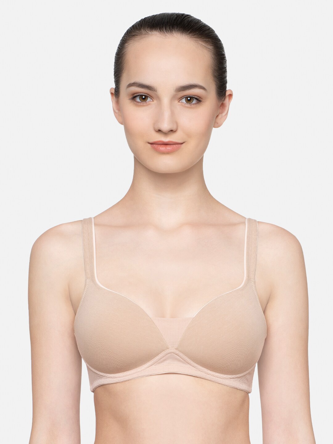 

Triumph Soft Invisible 01 Padded Non Wired Seamless T-Shirt Bra, Nude