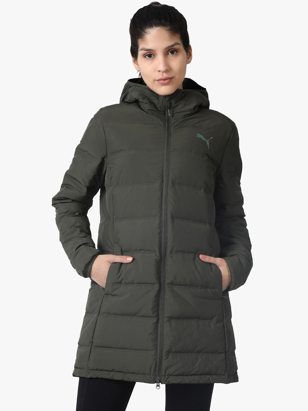 

Puma Women Green Solid Downguard 600 Jacket