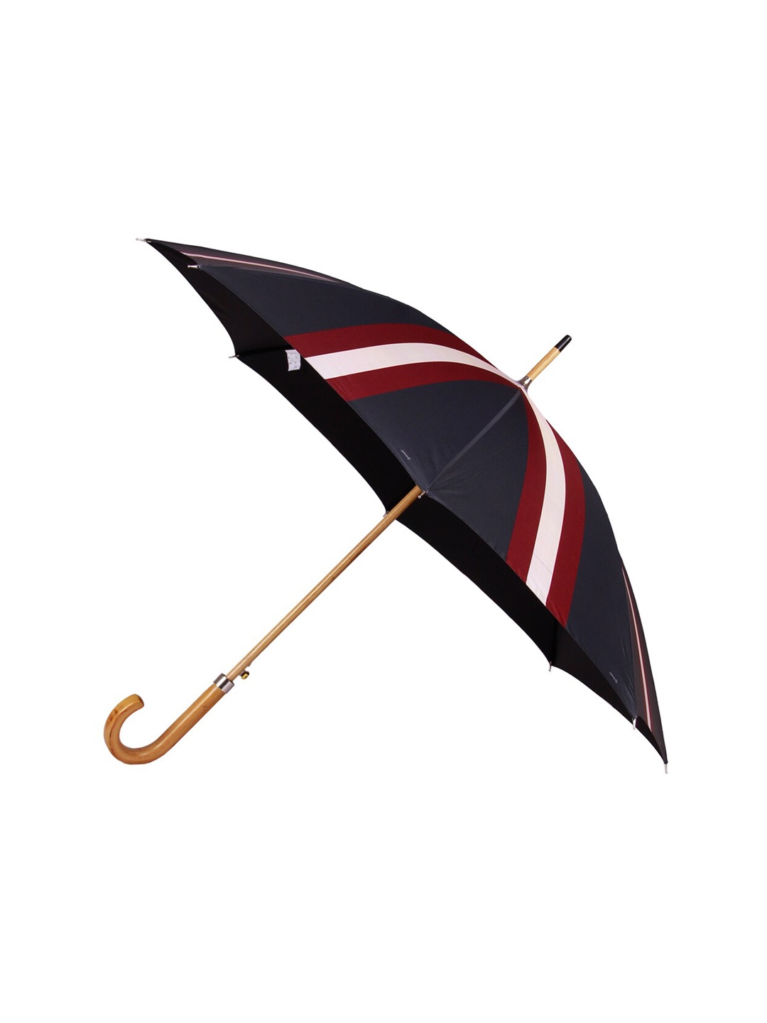 

Johns Unisex Black & Maroon 610 Woodking Stripes Non-Foldable Semi-Automatic Umbrella