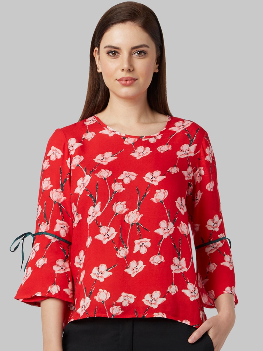 

Park Avenue Woman Red & Pink Floral Printed Top