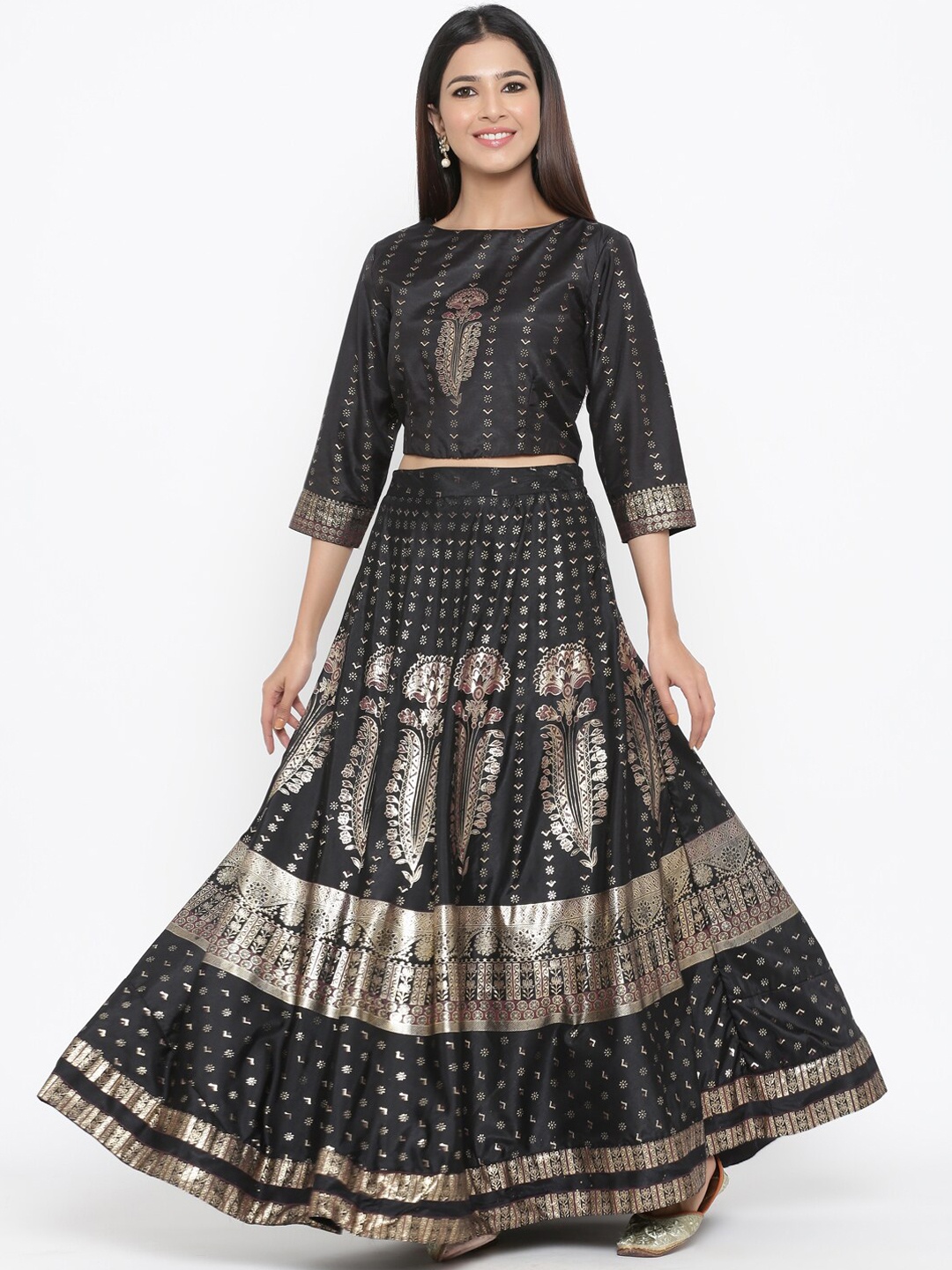 

Juniper Black & Gold Ready to Wear Lehenga Choli Set