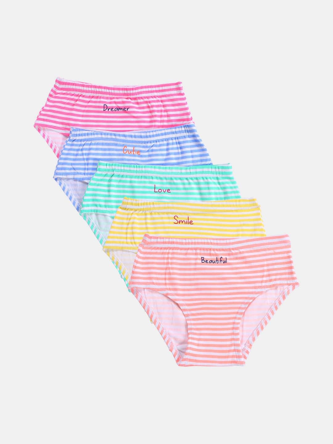 

Bodycare Girls Pack of 5 Assorted Striped Briefs KIA9101-PK001