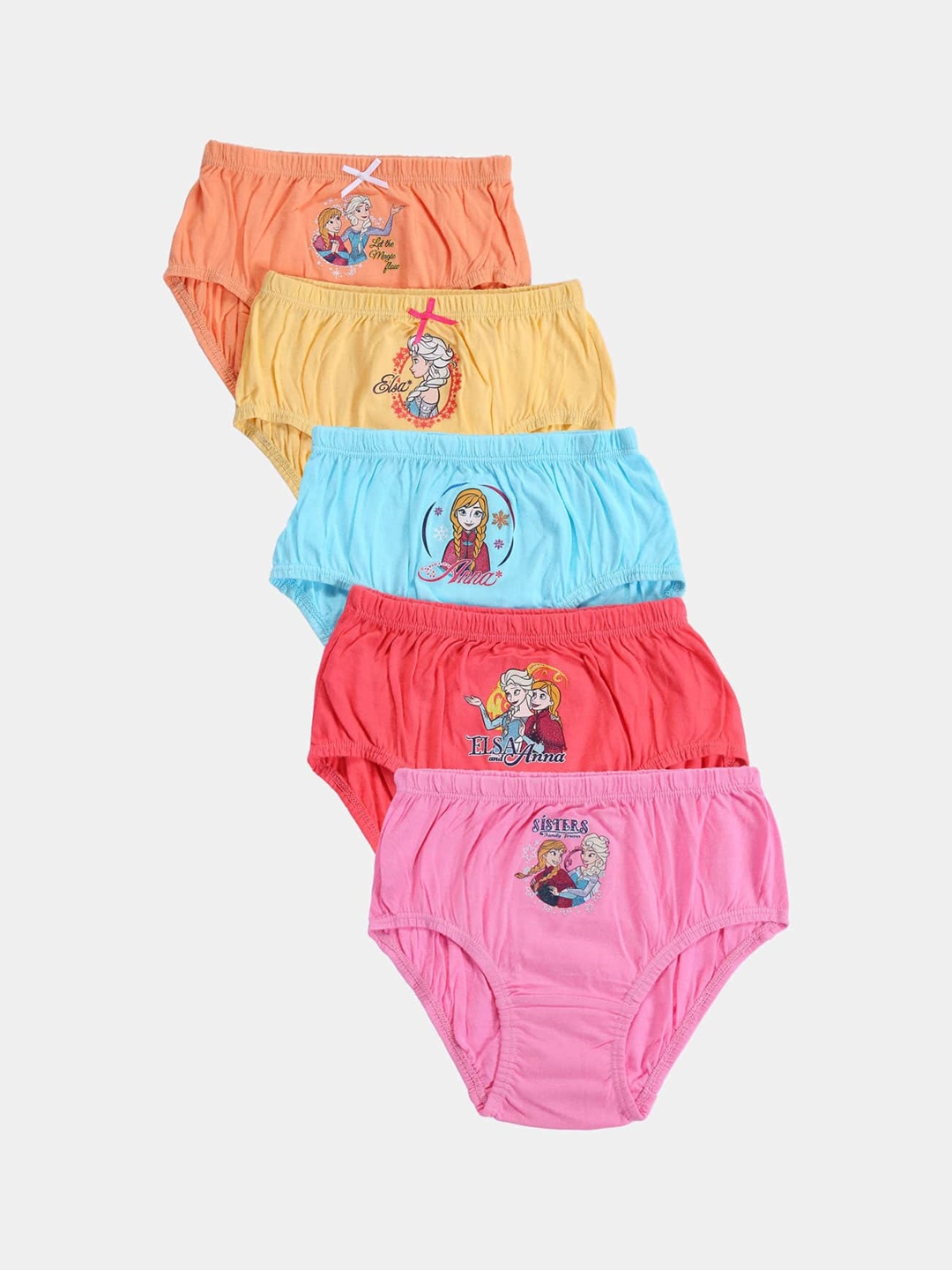 

Bodycare Girls Pack Of 5 Assorted Frozen Printed Basic Briefs KIA9107-PK001, Yellow