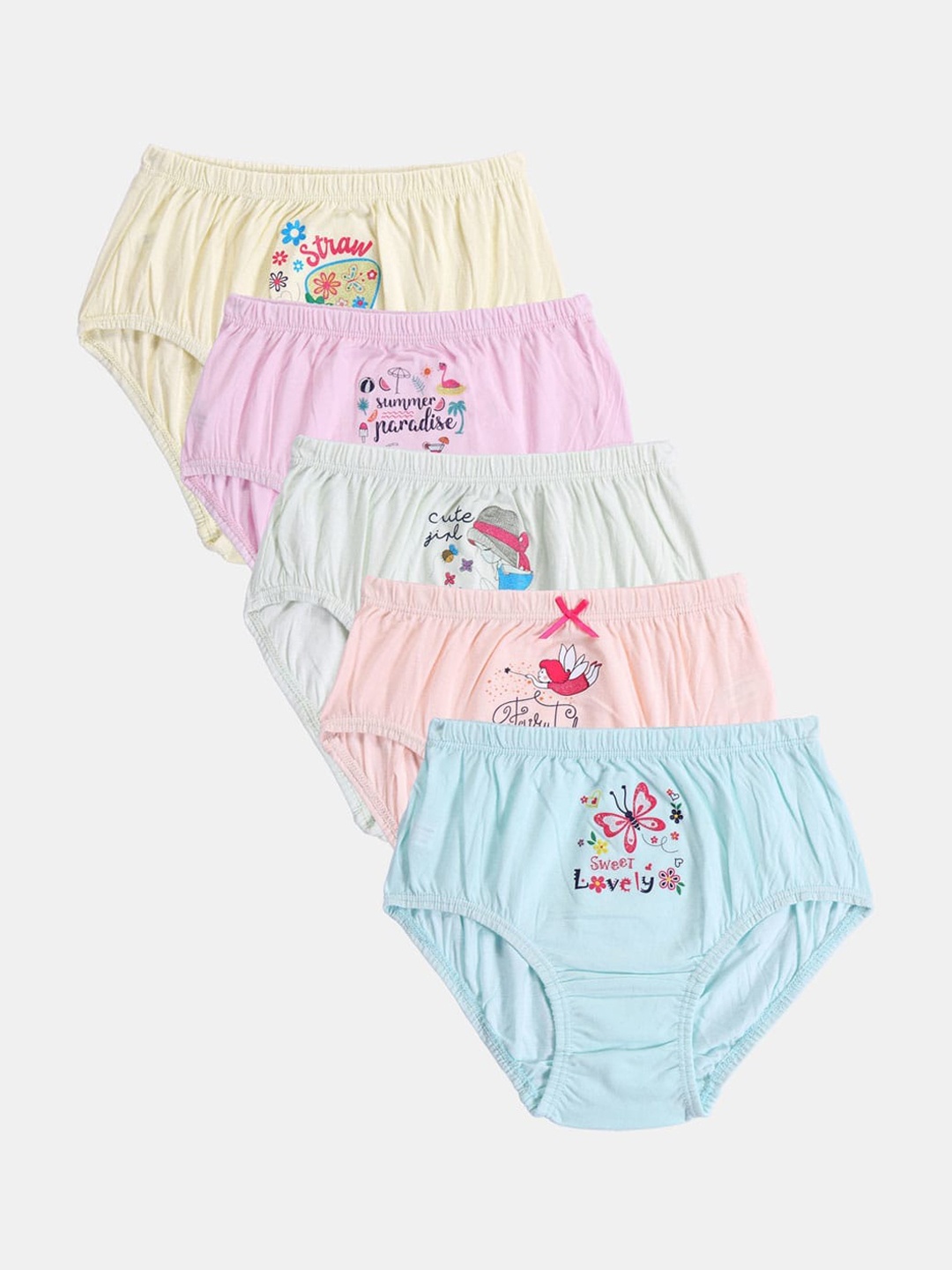 

Bodycare Kids Girls Pack of 5 Assorted Printed Briefs KIA9108-PK001