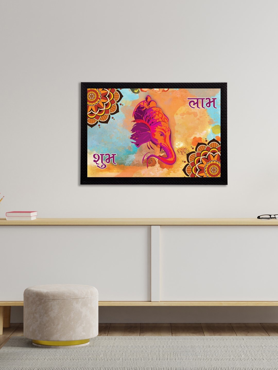 

eCraftIndia Blue & Purple Lord Ganesha Satin Matt Textured UV Wall Art
