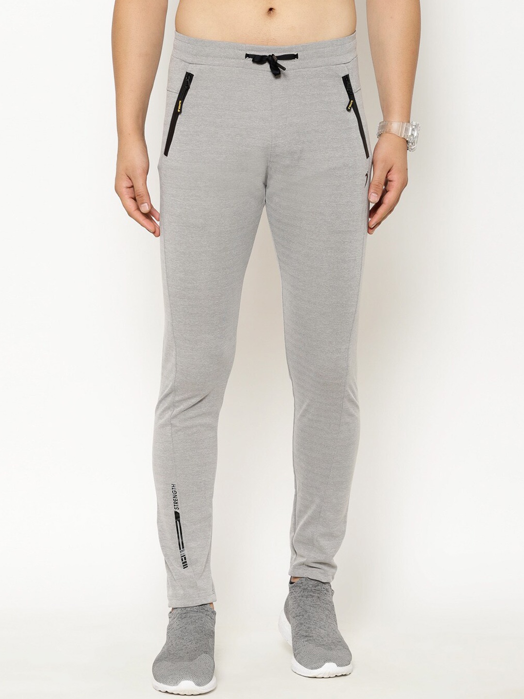 

SAPPER Men Grey Melange Solid Slim-Fit Gym Track Pants
