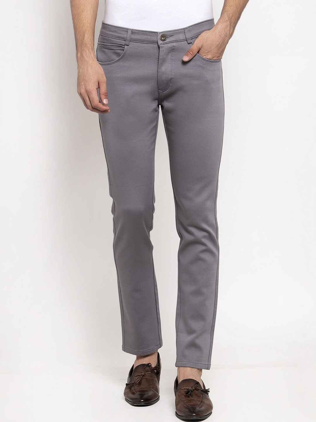 

Rodamo Men Grey Slim Fit Mid-Rise Clean Look Stretchable Jeans