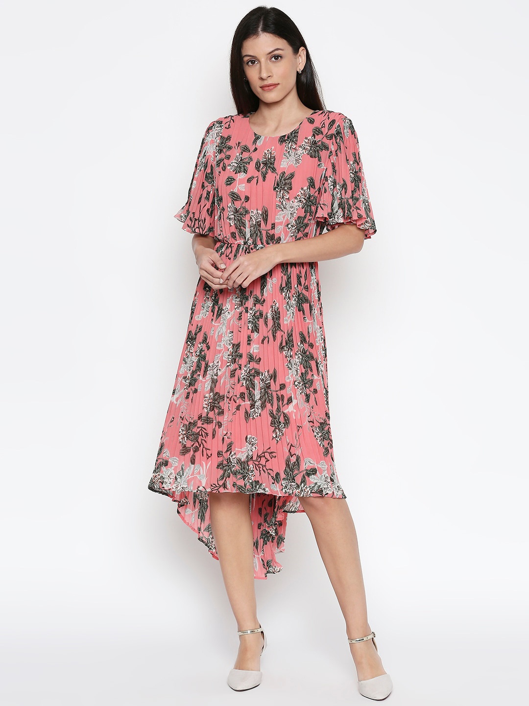 

Forever Glam by Pantaloons Women Peach & Grey Printed A-Line Dress