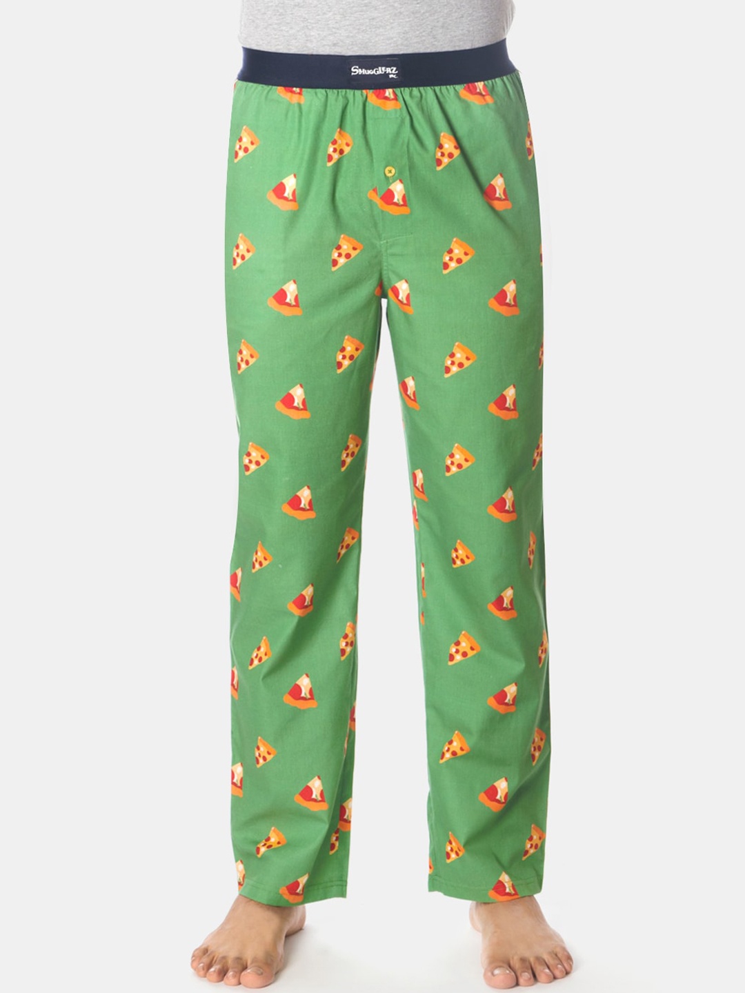 

Smugglerz Men Green & Orange Printed Lounge Pant