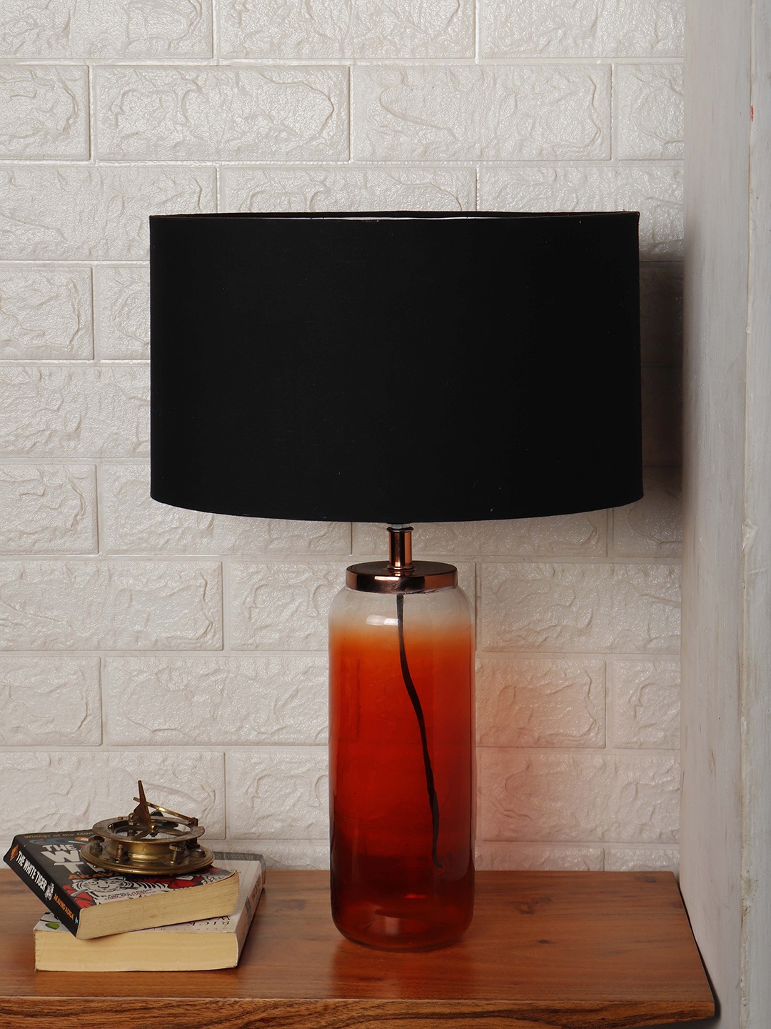 

Grated Ginger Black Solid Contemporary Twilight Table Lamp with Shade