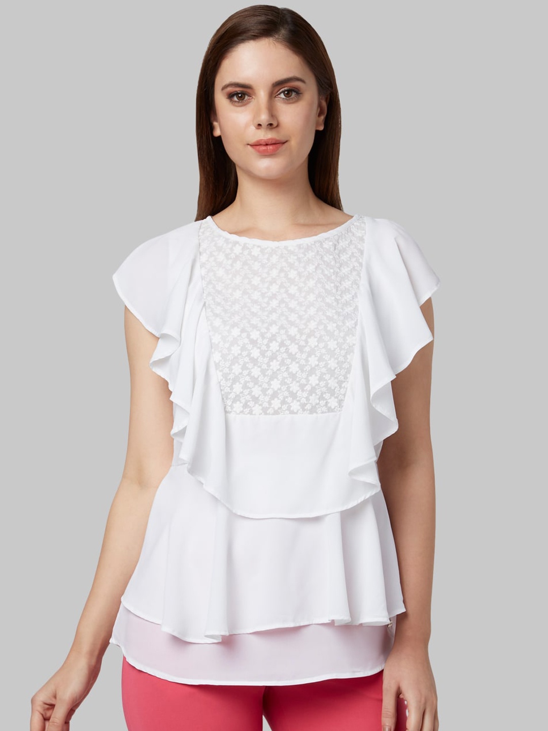

Park Avenue Woman White Self Design Top